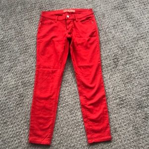 Skinny red jeans